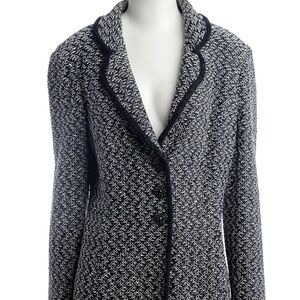 St John Couture Black White Tweed  Jacket